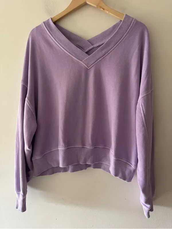 Aerie‎ House Party Sweatshirt Lavender Purple - Image 3