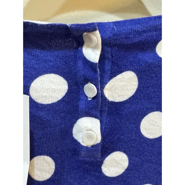 Tyler Boe Blue White Polka‎ Dot Lightweight Sweater Size 8 - Image 4