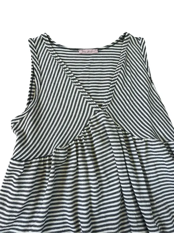 Ces Femme Black and White Striped Sleeveless Tank - Image 3