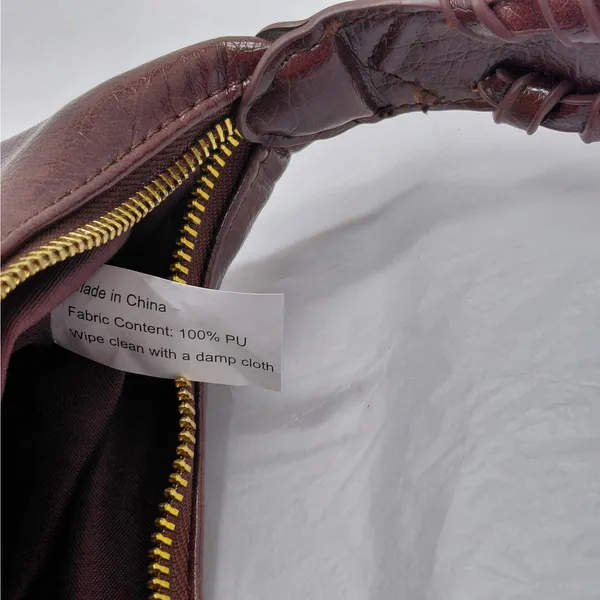Olivia & Kate Womens Shoulder Bag Brown Vegan Leather Slouch Hobo Purse Travel - Image 11
