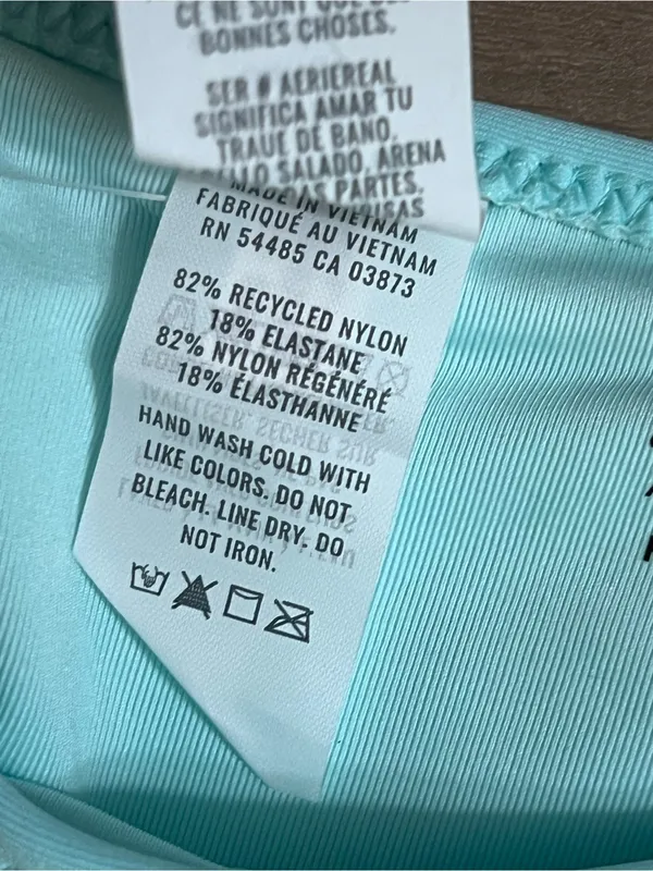 Aerie Light Blue Side-Tie Bikini Bottom Ring Detail Size XS - Image 13