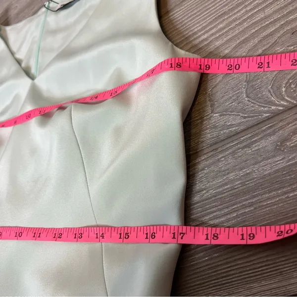 Pamella Roland mint sheath‎ dress light blue green sleeveless - Image 4