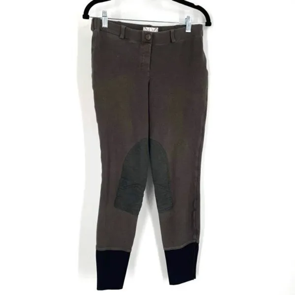 TuffRider Women's Starter Pull-On Knee Patch Breeches Charcoal Gray‎ Size Small - Image 4