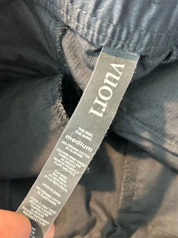 Vuori Gorpcore Ripstop Wide Leg Charcoal Grey Organic Cotton Pants Size Medium - Image 8
