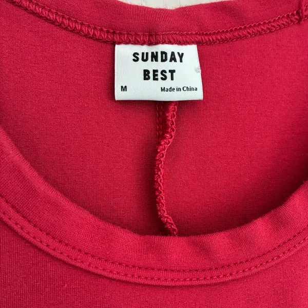 Sunday‎ Best Aritzia Red Ribbed Racerback Bodycon Mini Dress M - Image 4