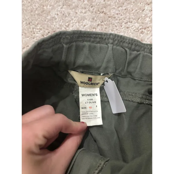 Woolrich Womens Light Olive Green Cotton Cargo Roll Tab Pants Size‎ 10 1106 - Image 4