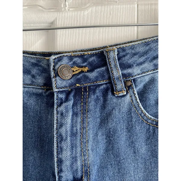 PacSun Mom Short Womens Size 27 Blue Denim High Waisted Cuffed Summer Casual - Image 3