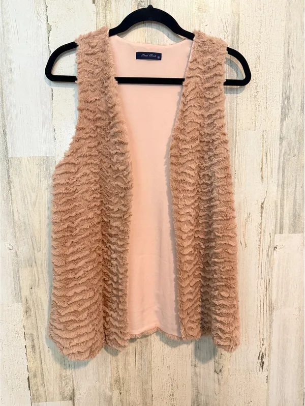 Final Touch Women’s Medium Blush Pink Faux Fur Vest USA - Image 2