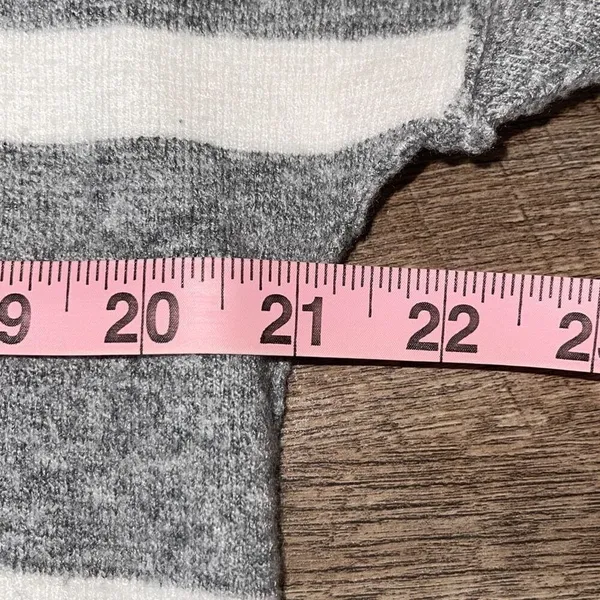Abercrombie & Fitch Womens Stripe Soft Collection Pullover Sweater Gray White XS - Image 6