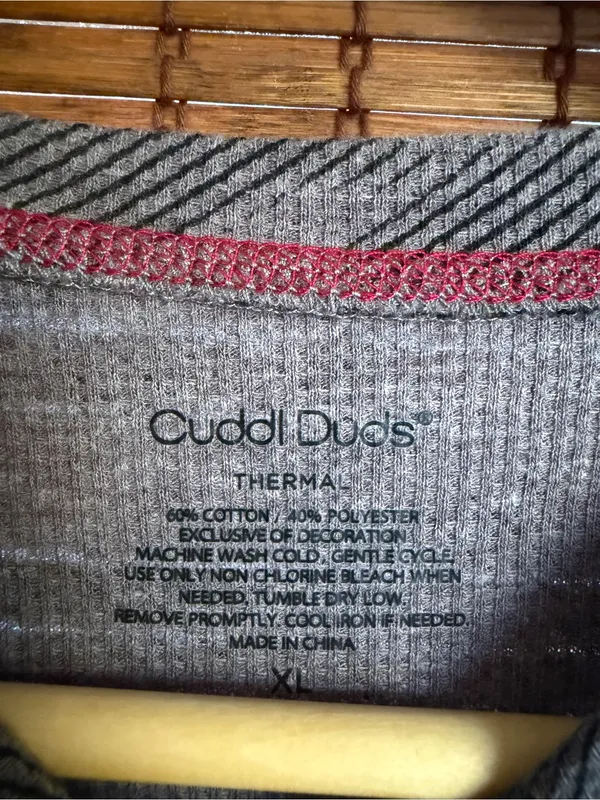 Cuddl Duds Thermal Gray Camo Long Sleeve Base Layer Top XL - Image 3