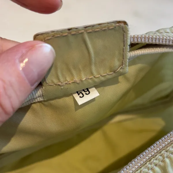 Prada Olive Nylon Triangular Logo Pouch - Image 4