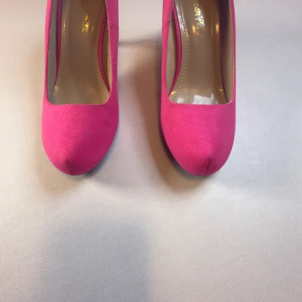 Dream Pairs Tiffanny 7.5 Womens Hot Pink Faux Suede Pointed Toe Heels Pumps - Image 4