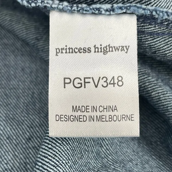 Princess Highway Denim Fiona Pinny Dress Pink Flowers Embroidered AU Size 10 NEW - Image 8