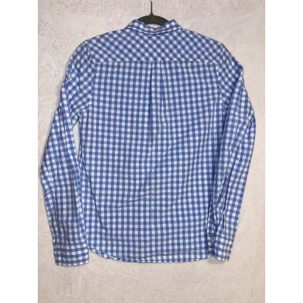 UNTUCKit Aria Blue‎ White Gingham Check Cotton Button Down Shirt Womens Size 6 - Image 6