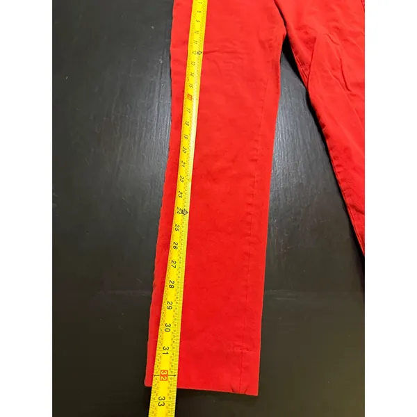 Banana Republic Sloan Red Slim Fit Ankle Pants Womens Size 4 Cotton Blend - Image 2