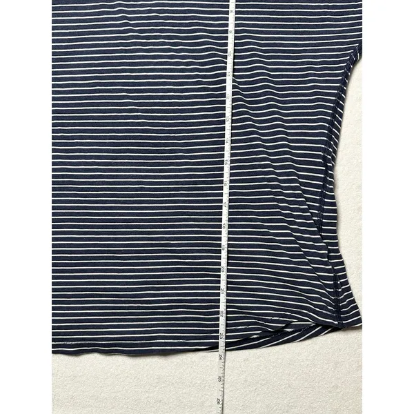 Lululemon Striped Long Sleeve Top Navy White Logo Back Women’s Size 10–12 - Image 4