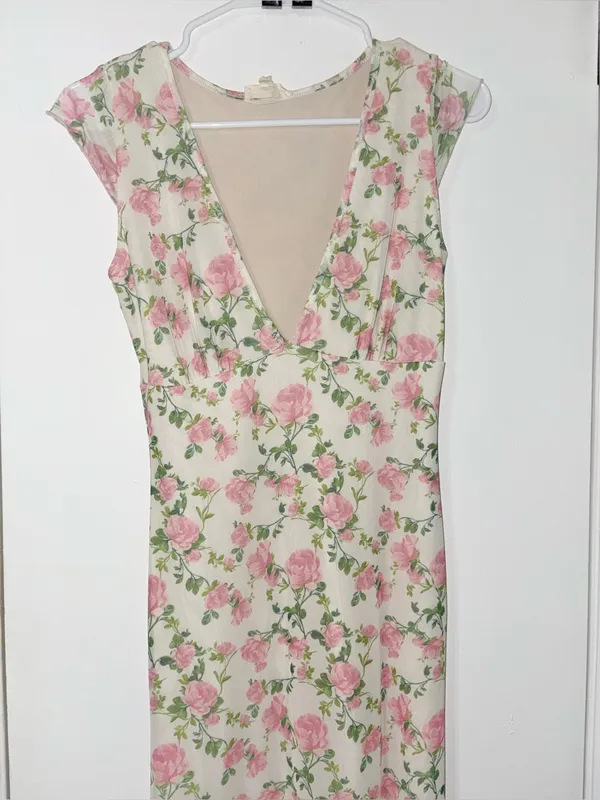 See You Monday Floral Maxi Dress White and pink medium - Image 2