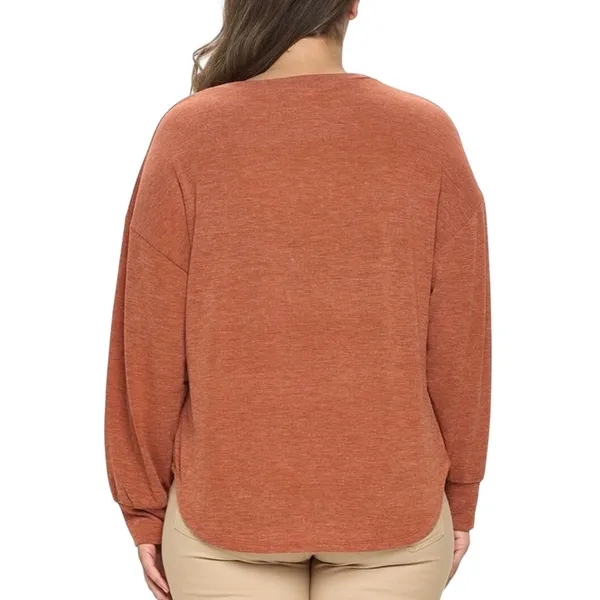Yelete‎ Womens Medium Rust Burnt Orange Dolman Sleeve Knit Top Oversized Boho - Image 10