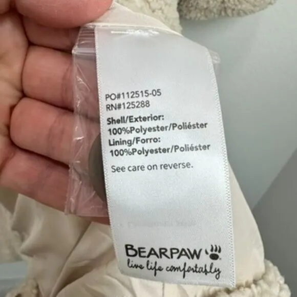 Bearpaw Women's Size 3X Teddy Beige Sherpa Longline Winter‎ Coat Cozy Boho City - Image 7