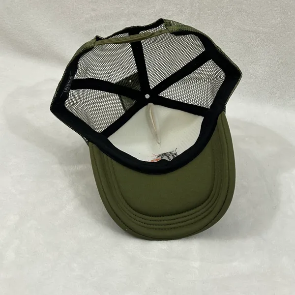 Jacks Surfboards Pray For Surf Embroidered Olive Green White Surfer Trucker Mesh SnapBack Hat Cap - Image 6