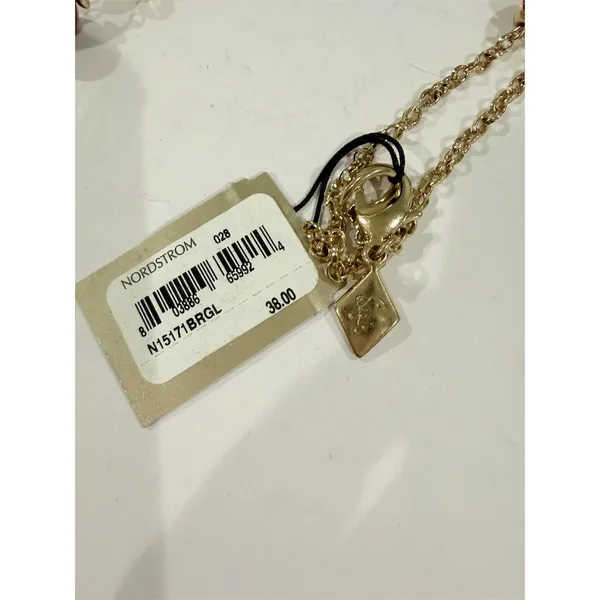 $38 Nordstrom 32 inch Long Station Beaded Necklace Brown Amber Marbled Beads - Image 2