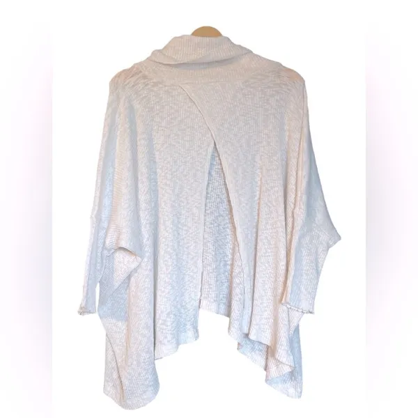 Free People Beach Top World Traveler Cowl Neck Open Back Thermal Pullover - L - Image 4