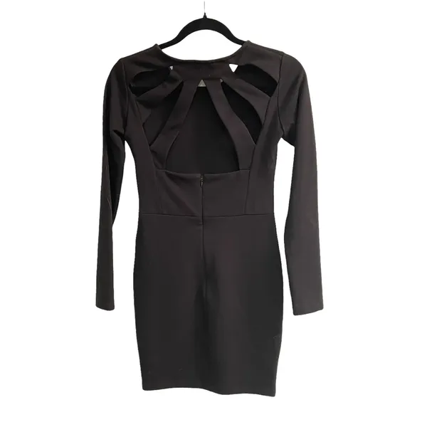 Parker Mariel Black Mini Dress Open Back Bodycon - Image 4