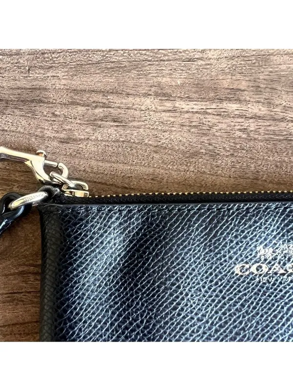 Coach 6x4 Black Leather Wristlet #1229 - Image 3