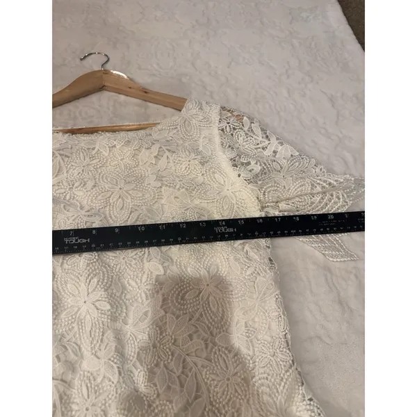 Anthropologie Women’s White Charleston Lace Mini Dress size Us 10 - Image 15