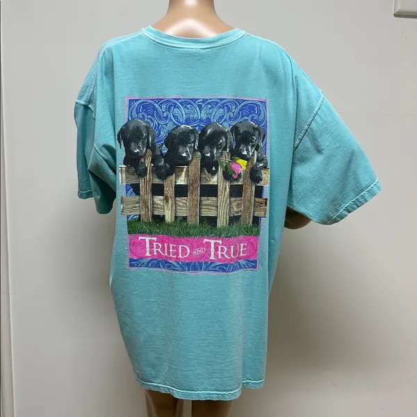Comfort Colors “Tried and True” Lab Puppy Dog Aqua Short Sleeve T-Shirt size 2XL - Image 6