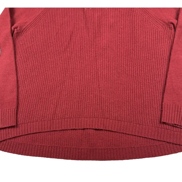 J. Crew‎ 100% Wool Sweater Women's Size Large Leather Patches Relaxed Fit Knit - Image 7