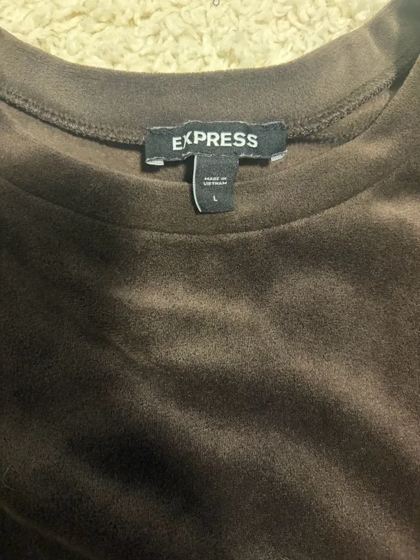 EXPRESS Brown Velour Pullover - Image 2