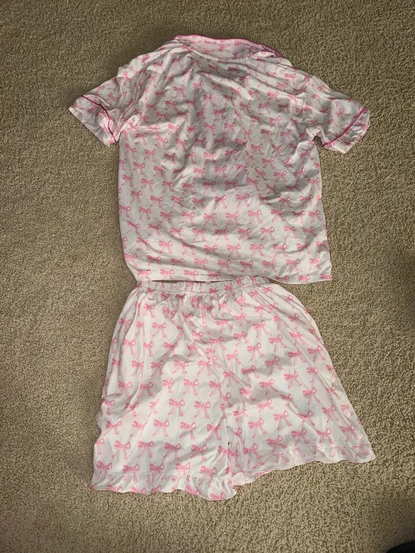 adorable pink bow pajama set - Image 2