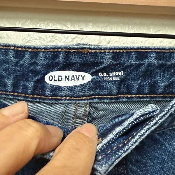 OLD NAVY OG High Rise Denim Blue Patriotic Shorts Size 18 - Image 6