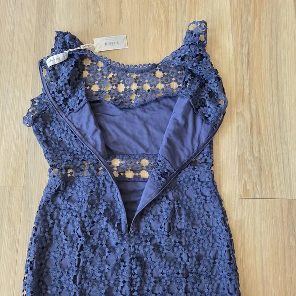 Petal and Pup Womens Lauren Dress - Navy Lace Cutout Midi Sz 14 - Image 9