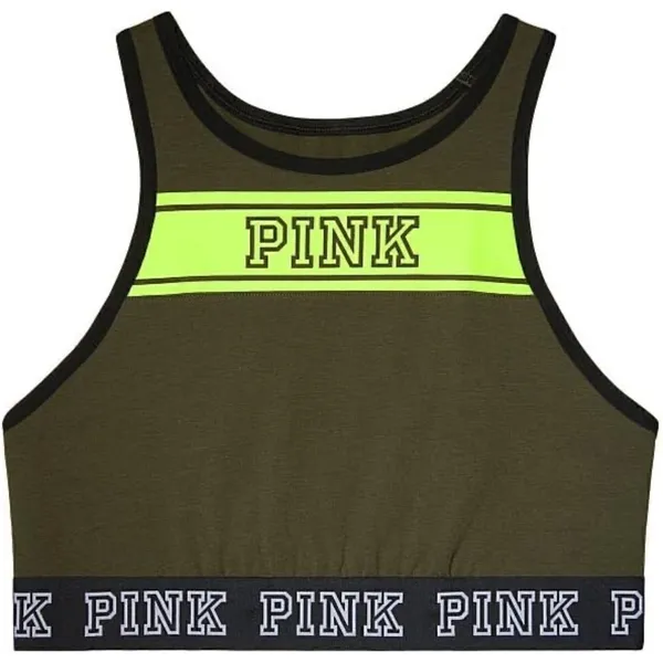 PINK Victoria’s Secret Olive Green Logo Reverse Racerback Bra Top - Image 3