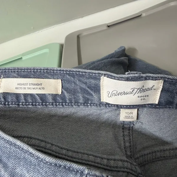 Universal Threads gray blue highest rise straight cotton stretch denim jeans 10 - Image 6