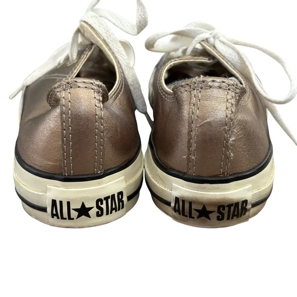 Converse All Star‎ Metallic Bronze Leather Sneakers Women's Sz 6 - Image 3