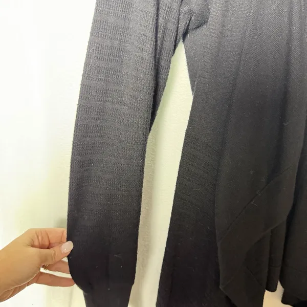 Lululemon Cardigan Black Find Your Calm Wrap Sweater Silk Blend Womens 6-8 - Image 7