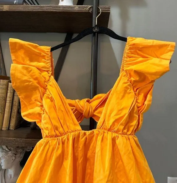 For Love & Lemons Clementine Mini Dress Orange Womens Size Medium - Image 8