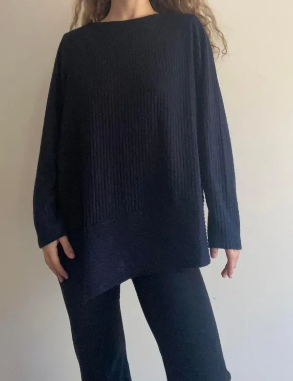 Ribbed Blue Sweater Size 3 Chicos - Image 4