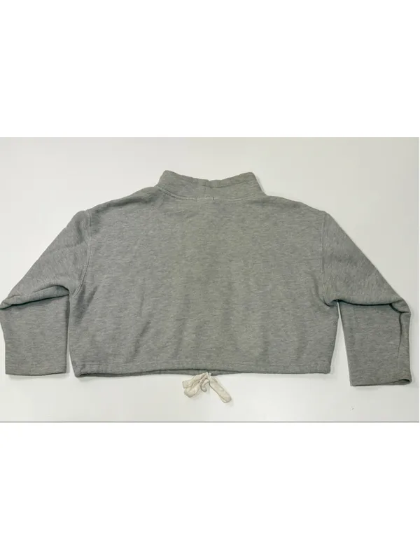 Forever 21 Cropped Funnel Neck Drawstring Sweatshirt Gray Size M b4 - Image 3