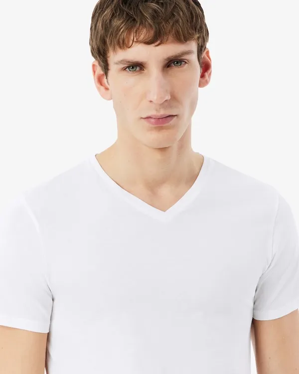 Lacoste Men’s Slim Fit V-Neck Undershirt - Image 2