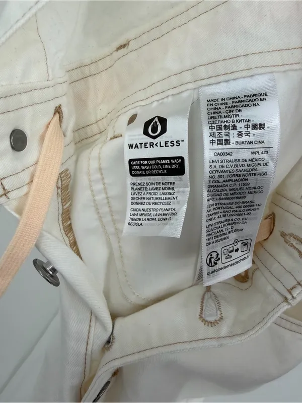 LEVI’S Sleeveless Jumpsuit White Denim M - Image 6