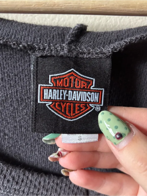 Harley-Davidson Hooded Long Sleeve with Rhinestone Logo - Image 3
