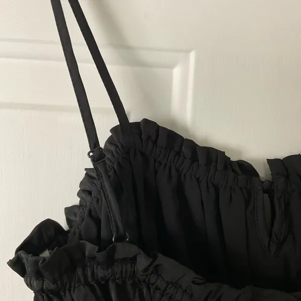 American‎ Eagle Outfitters Satin Babydoll Top Size Small Black - Image 5
