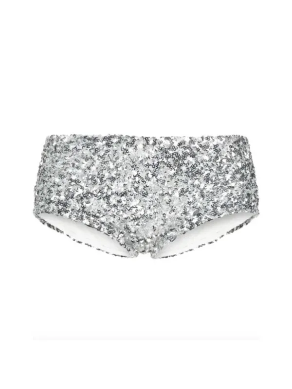 NWT Maje Silver Tutterfly Sequin Culotte Hipster Shorts - Image 5