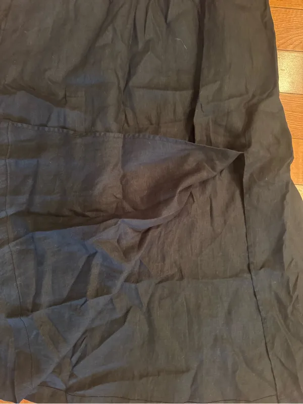 Quince 100% European Linen Midi Slip Skirt in Black - Size XL (EUC) - Image 3