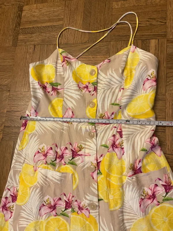 NWOT Lemon Floral Midi Linen Blend Dress - Image 12