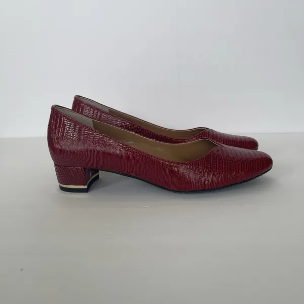 J.‎ Renee Bambalina Lizard Print Red Patent Size 8.5 NEW Career Church Holiday - Image 2